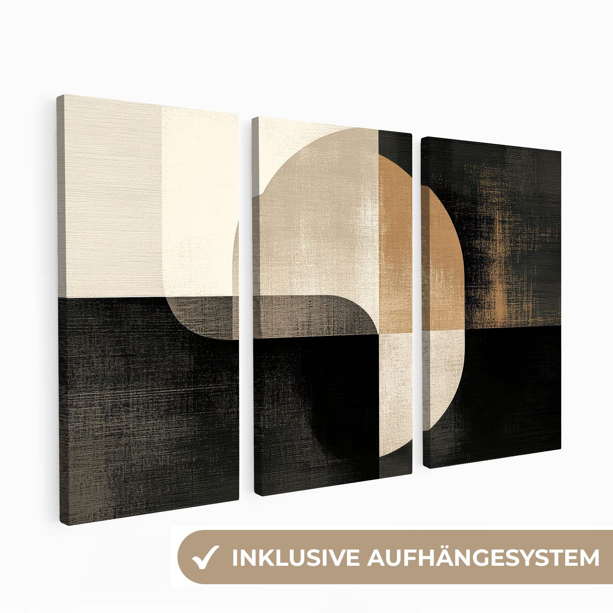MuchoWow Leinwandbild Schwarz 150x100 cm