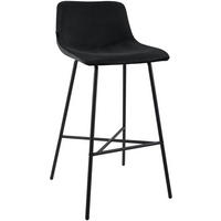 BARHOCKER Samt Schwarz - Schwarz, Textil/Metall (44/98/49cm) - CLP
