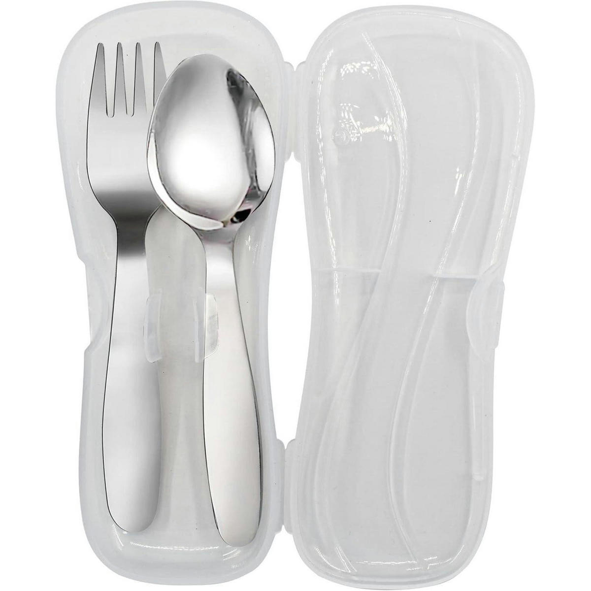 KINDERBESTECK Set 2-teilig mit Reiseetui Edelstahl - Silberfarben, Metall