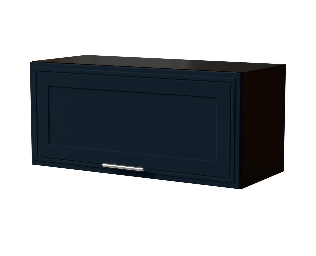 KLAPPHÄNGESCHRANK Salo W4B/80 Schwarz / Indigo Matt 80 / 32,5 / 36cm - mit Blum Aventos Klappenbeschlag - Schwarz/Dunkelblau, Holz/Holzwerkstoff (80/36/32.5cm) - Feldmann-Wohnen