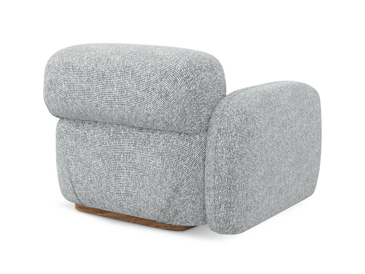 SOFAELEMENT Links Strukturstoff Stoff Grau - Silberfarben/Braun, Holz/Textil (95/73/95cm) - Makamii