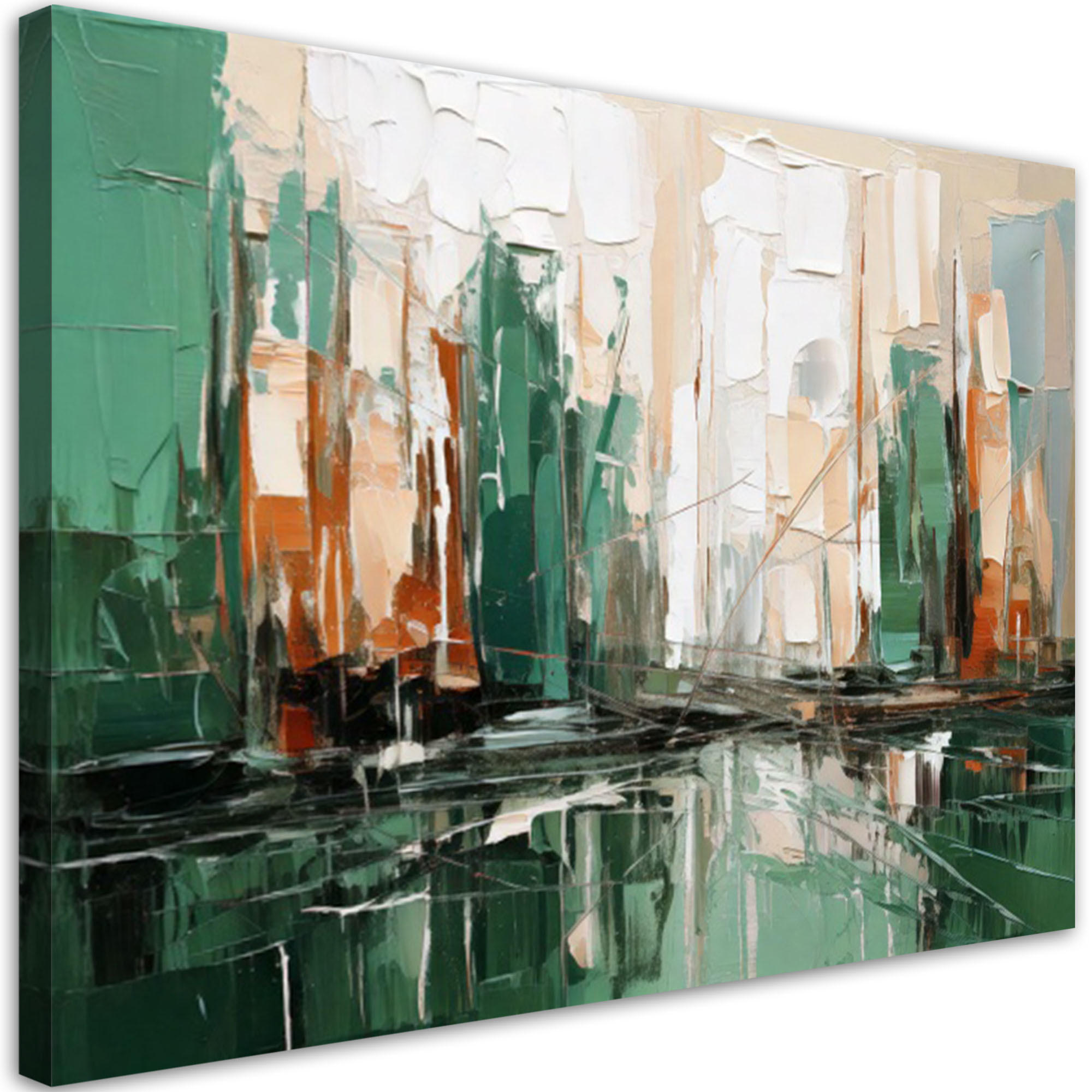 LEINWANDBILD Abstraktion 30x20cm - Grün, Textil (30/20cm) - Feeby