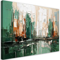 LEINWANDBILD Abstraktion 30x20cm - Grün, Textil (30/20cm) - Feeby