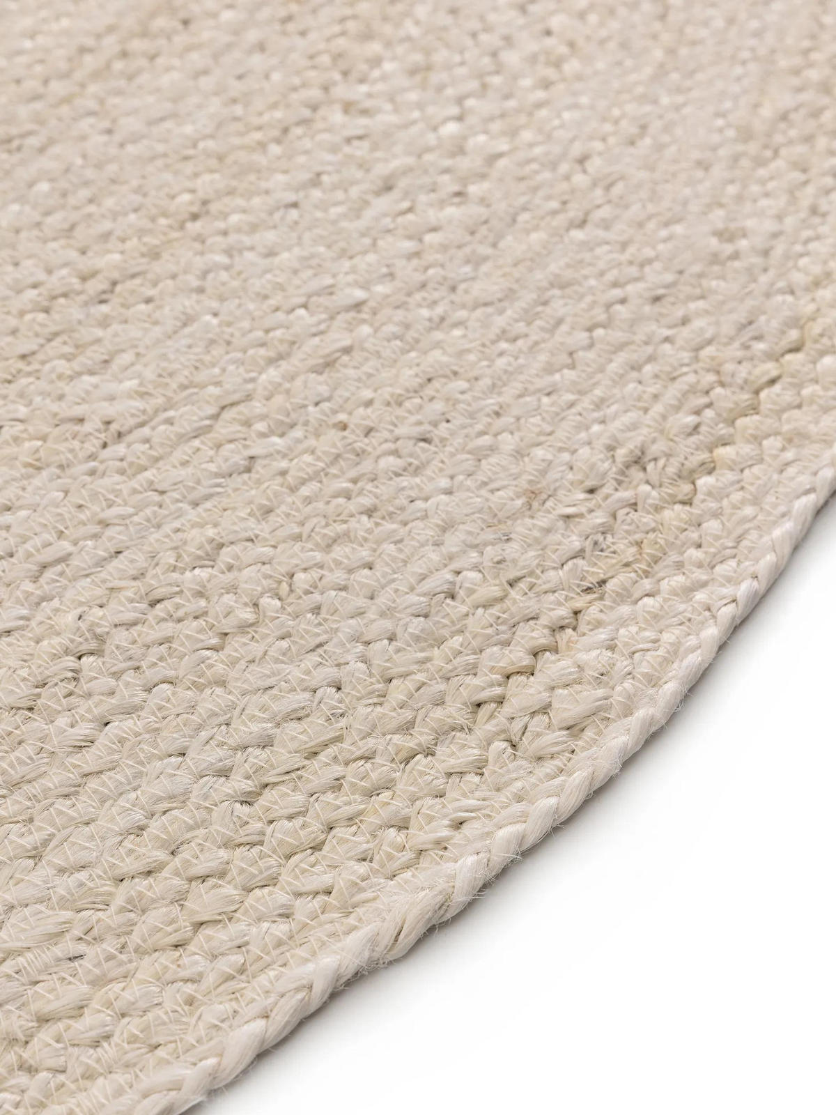 JUTENI tepih Jutta boja slonovače/zelena ø 115 cm okrugli - krem, tekstil/prirodni materijali (115/115cm) - benuta Pure