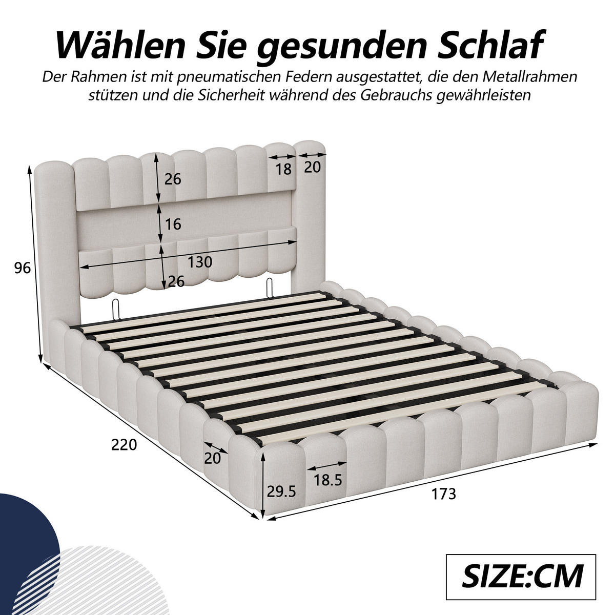 POLSTERBETT Modern 160/200 cm mit Bettkasten LED & USB Leinenoptik Beige - Beige, Textil (160/200cm) - Creahappy