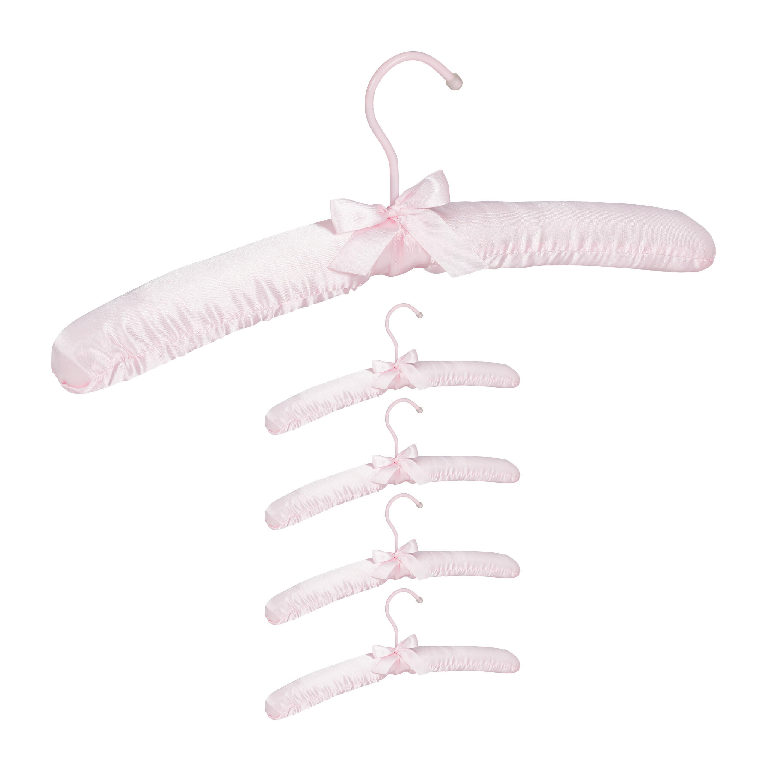 SÚPRAVA vešiakov zo saténu - ružová, drevo/textil (38/14/3cm) - Relaxdays