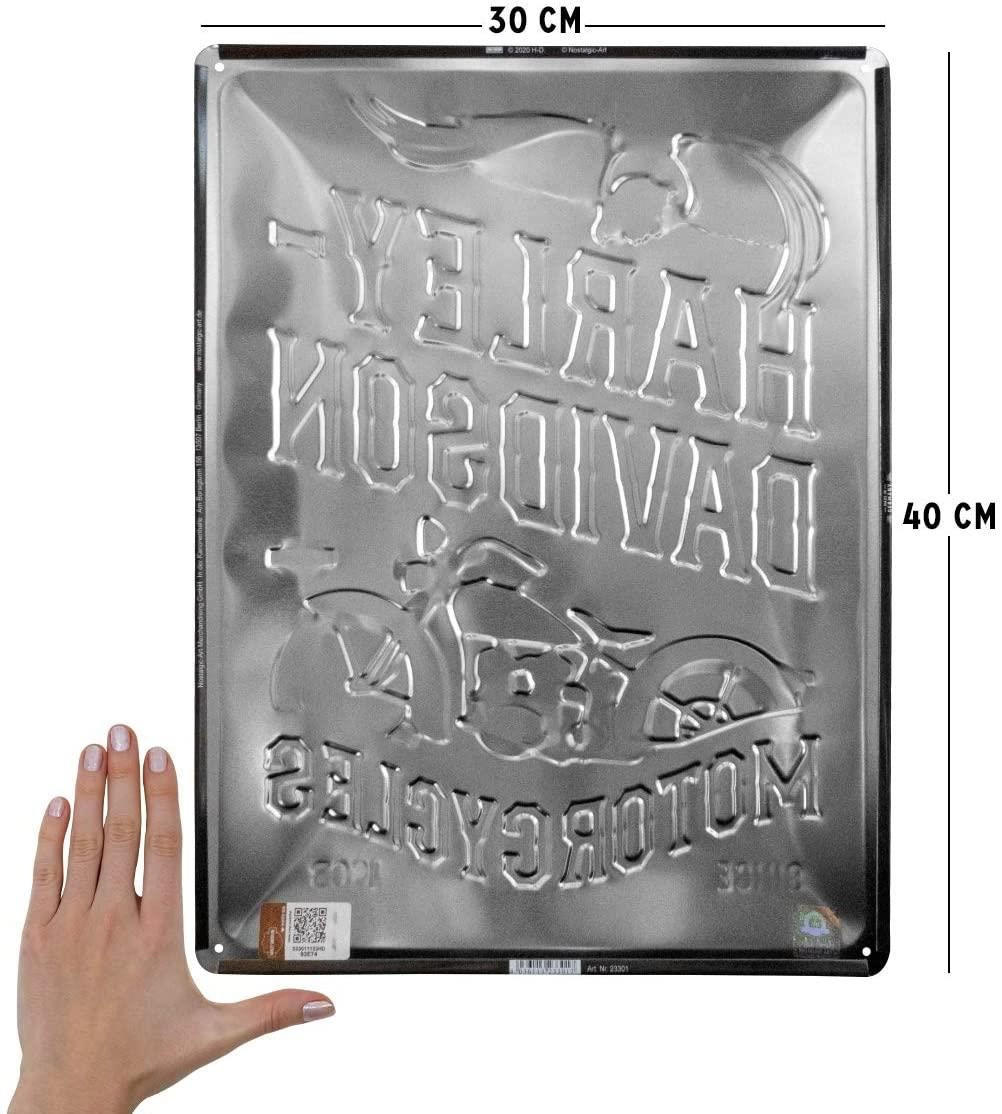 BLECHSCHILD 30/40 cm Harley-Davidson Motorcycles Eagle - Multicolor, Metall (30/40/0.2cm) - Nostalgic-Art