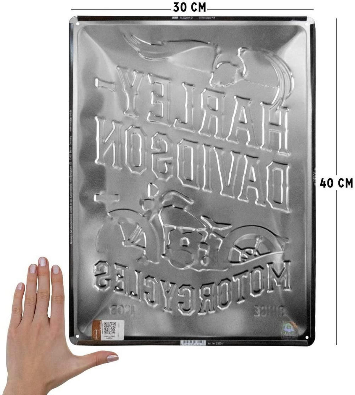 BLECHSCHILD 30/40 cm Harley-Davidson Motorcycles Eagle - Multicolor, Metall (30/40/0.2cm) - Nostalgic-Art