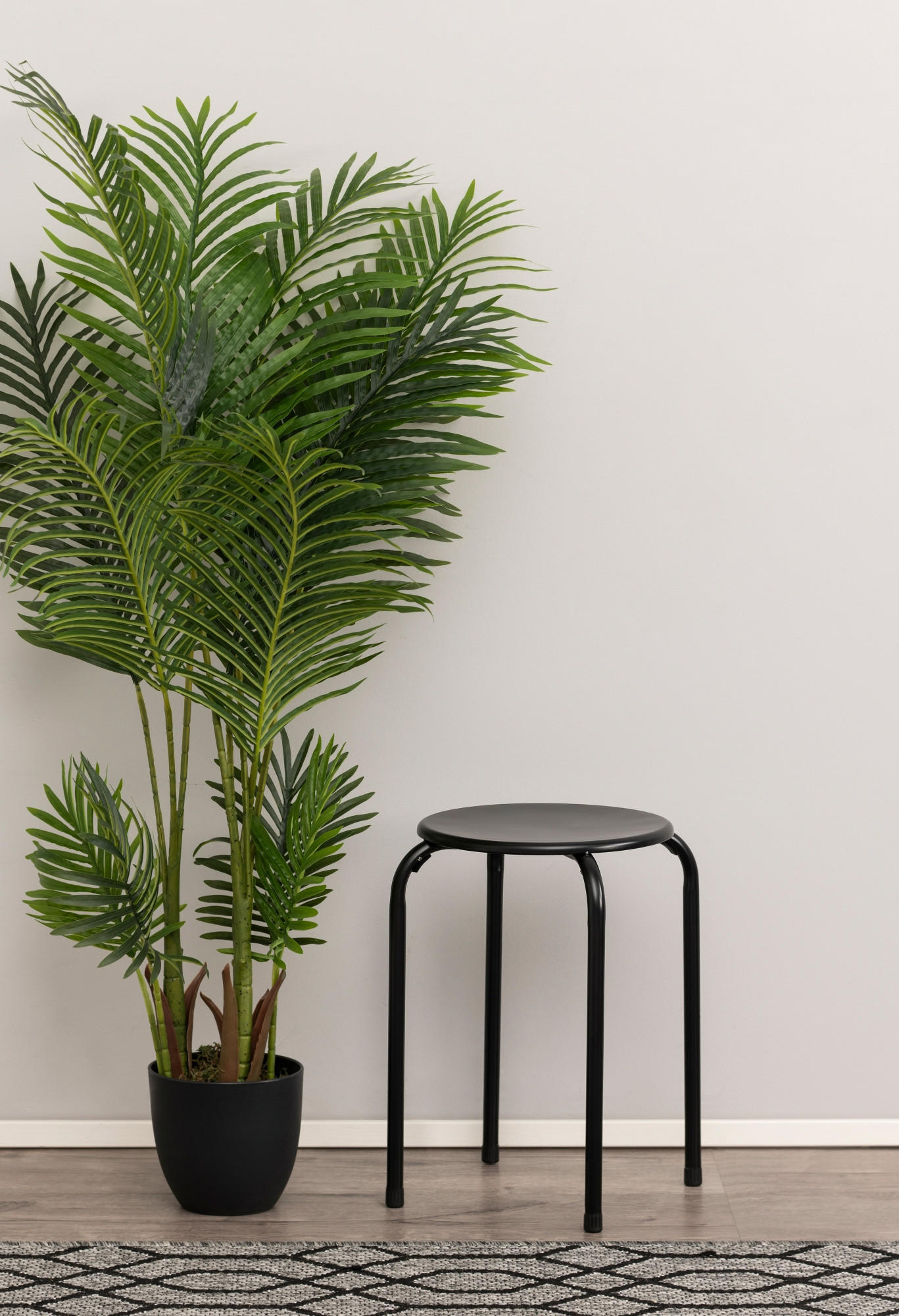 HOCKER Metall Ø 30 cm - Schwarz, Metall (30/44/30cm)