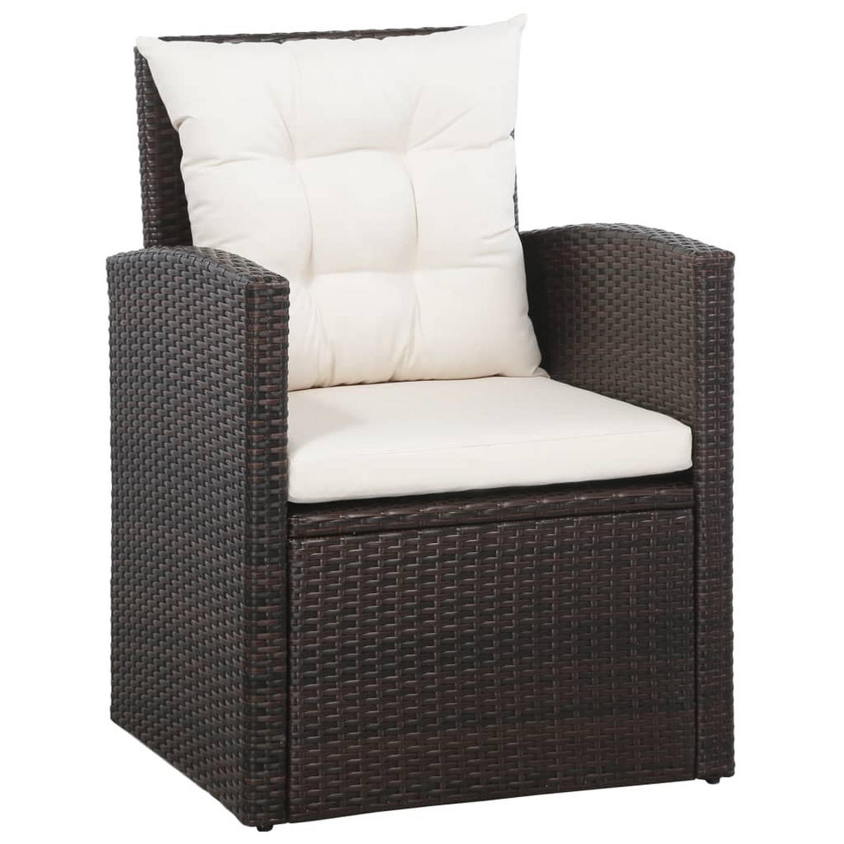 DINING-LOUNGESET mit Auflagen, aus PE-Rattan, Braun, 5-teiliges Set - Braun, Kunststoff - vidaXL