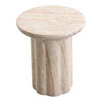 BEISTELLTISCH in Travertinoptik,Beige - Beige, Naturmaterialien (40/40/45cm) - KOMHTOM