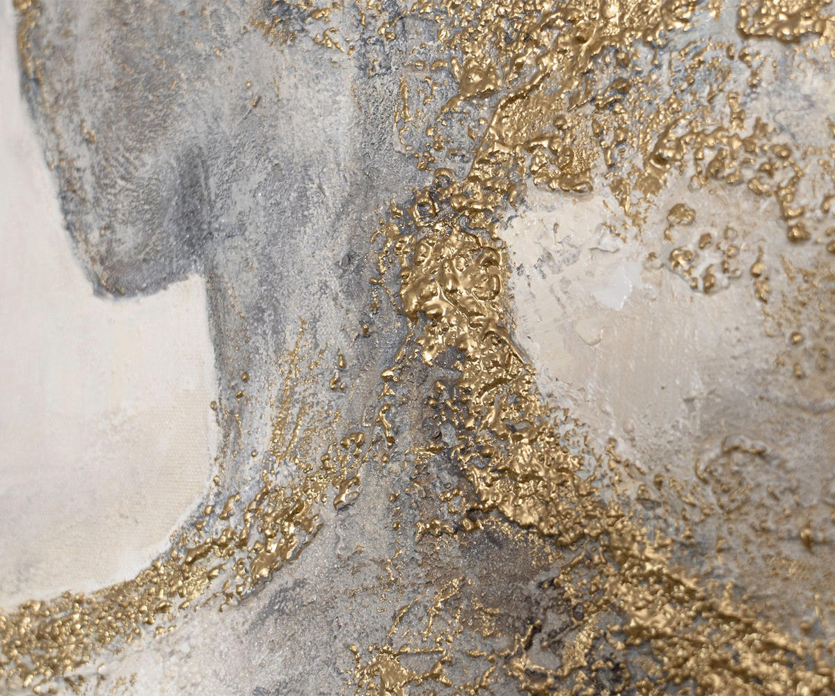 GEMÄLDE Goldene Aura Schattenfugenrahmen Eichefarben 60x40 cm - Eichefarben, Holz (60/40cm) - YS-art gallery