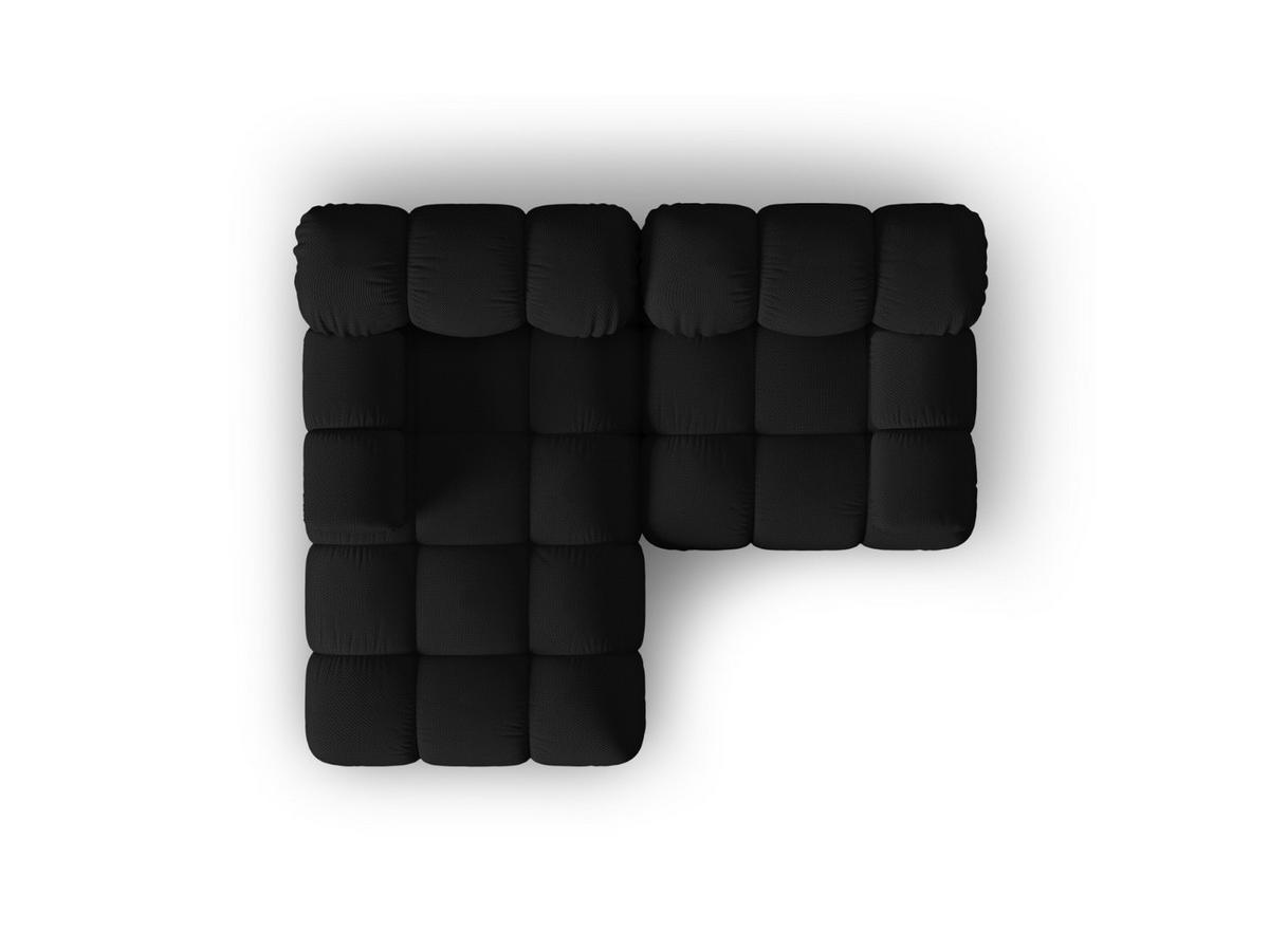 ECKSOFA modular links Bellis aus 3D-Stoff schwarz 3 Sitzplätze - Schwarz, Textil (155/188cm) - Micadoni