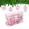 72-TLG.WEIHNACHTSKUGELN-SET - Rosa, Kunststoff (38/24/12cm) - Relaxdays