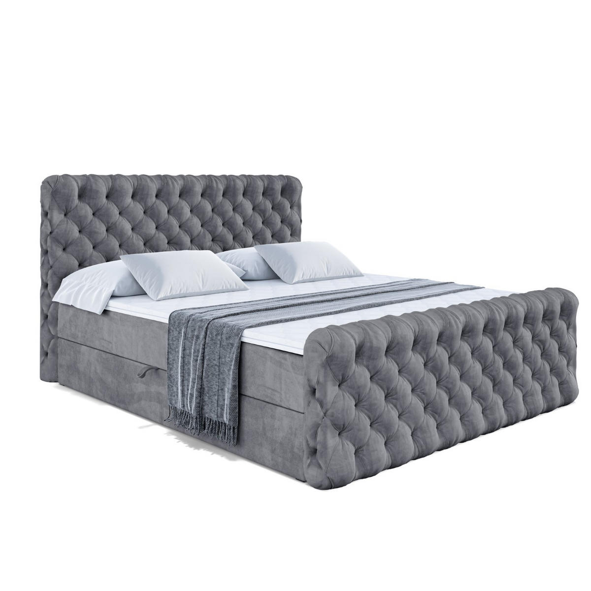 BOXBETT BOXI8-Z - 140x200 cm - H3 - Dunkelgrau - Dunkelgrau, Holzwerkstoff (140/200cm) - ALTDECOR