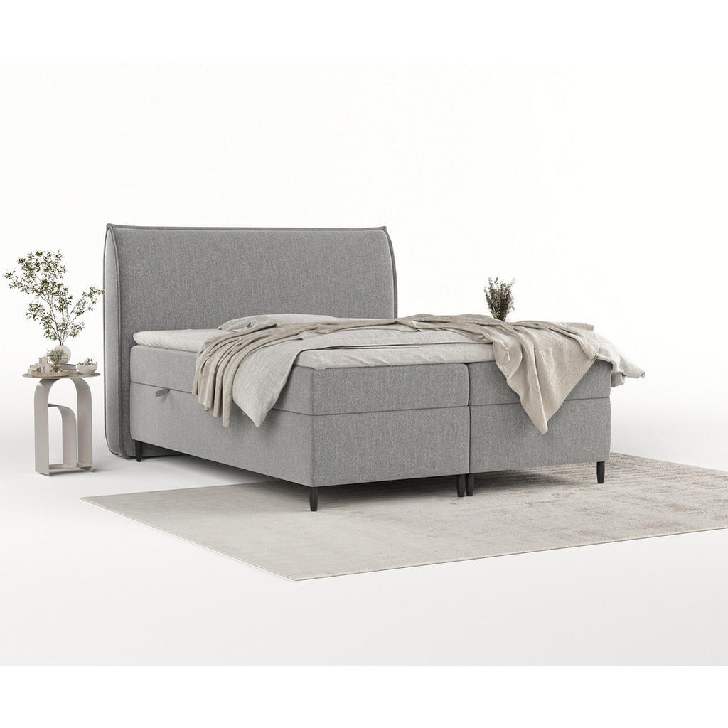 Thumbnail - Maison de Reve Boxbett, Grau, Textil, Buche, Kiefer, H2, Höhe ca. 19 cm, 180x200 cm, Oeko-Tex® Standard 100, FSC 100%, M...