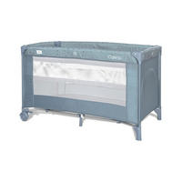 REISEBETT Carina 2 Ebenen blau Matratze Tragetasche faltbar Räder mit Bremse - Blau, Kunststoff (67/125cm) - Lorelli