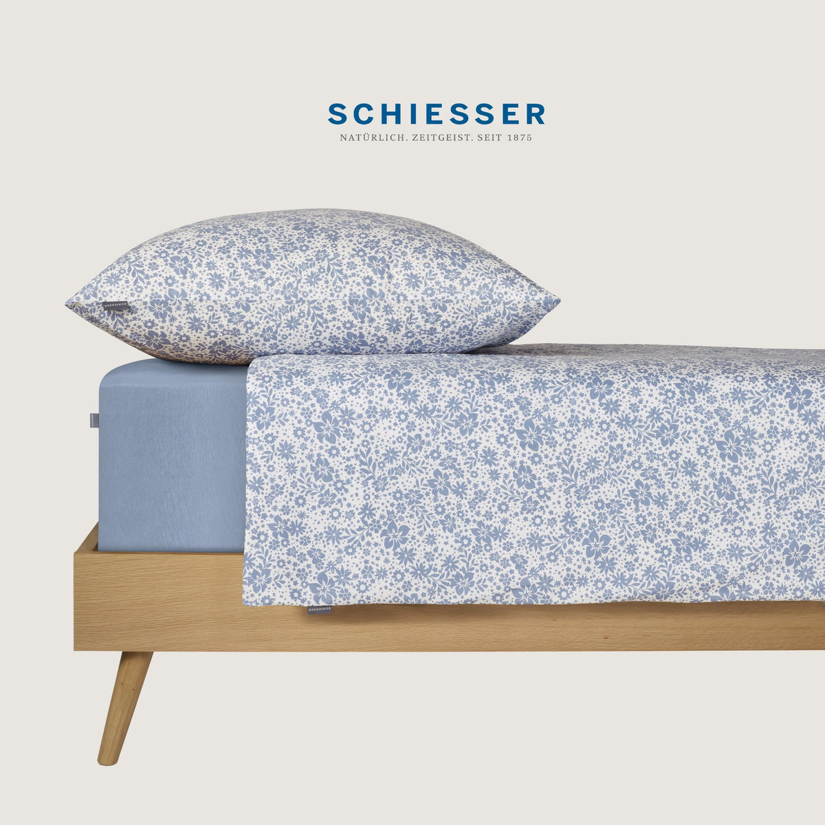 BETTWÄSCHESET Flower - Renforcé - 2-teilig - 135 x 200 cm - Hellblau - Hellblau, Textil (135/200cm) - SCHIESSER