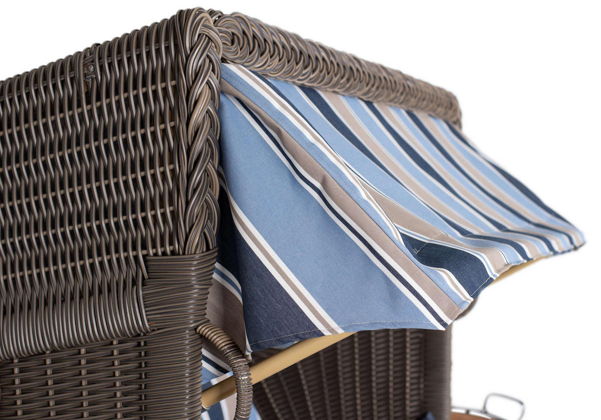 STRANDKORB XL Schillig Bullauge - Blau/Braun, Metall (142/170/95cm) - Mr. Deko