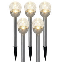 LED AUSSENLEUCHTE Edelstahl Silber 5er Set - Silberfarben, Glas (6/6/24.5cm)
