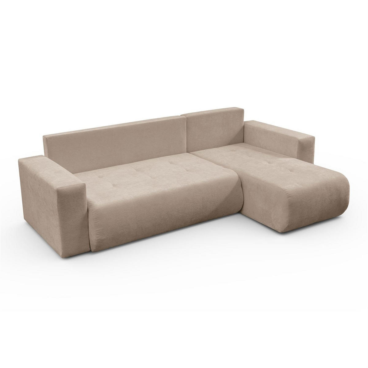 ECKSOFA CLOUD II L mit Schlaffunktion, Vibe 08 - Ecru, Textil (247/152cm) - Lookway