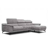 ECKSOFA FIERO 4-Sitzer, hellgrau - Hellgrau/Schwarz, Holzwerkstoff/Textil (288/170cm) - Courtois Laville