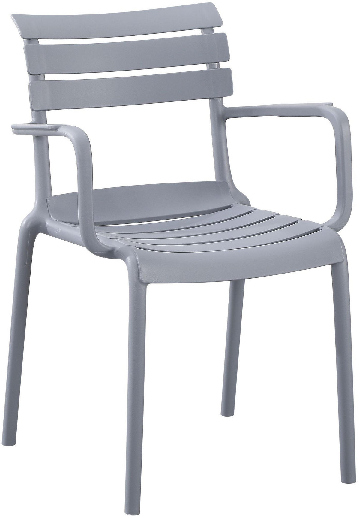 GARTENMÖBEL-SET Nora 4 Stühle 186x186x82cm Kunststoff Grau Balkonset - Grau, Kunststoff - DELUKE