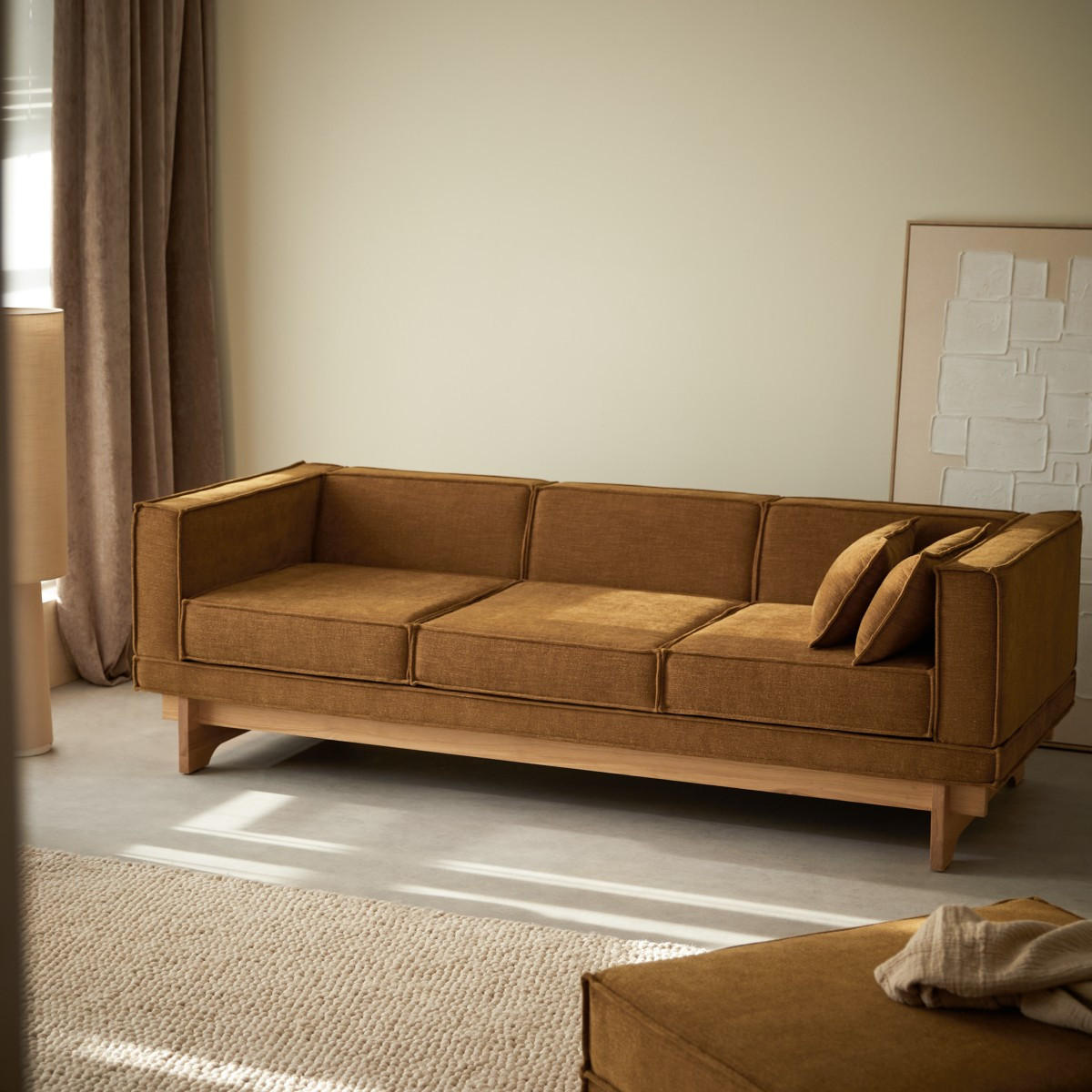 SOFA Miu Senfgelb aus Stoff - Dunkelgelb, Textil (223/46/90cm) - Tikamoon