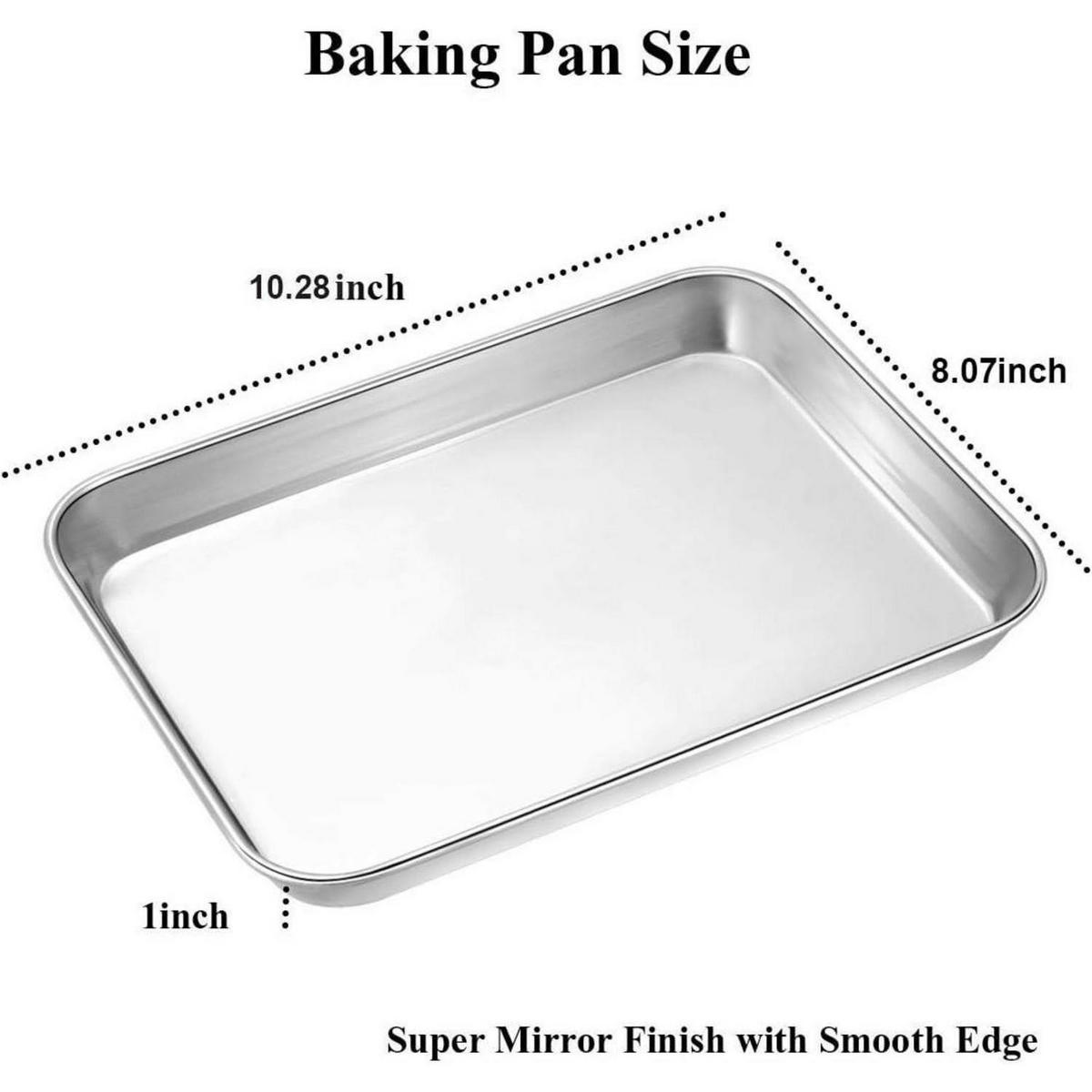 BACKBLECH 2er Set Edelstahl 25.4 x 20.3 x 2.5 cm - Silberfarben, Metall (20.3/2.5/25.4cm)