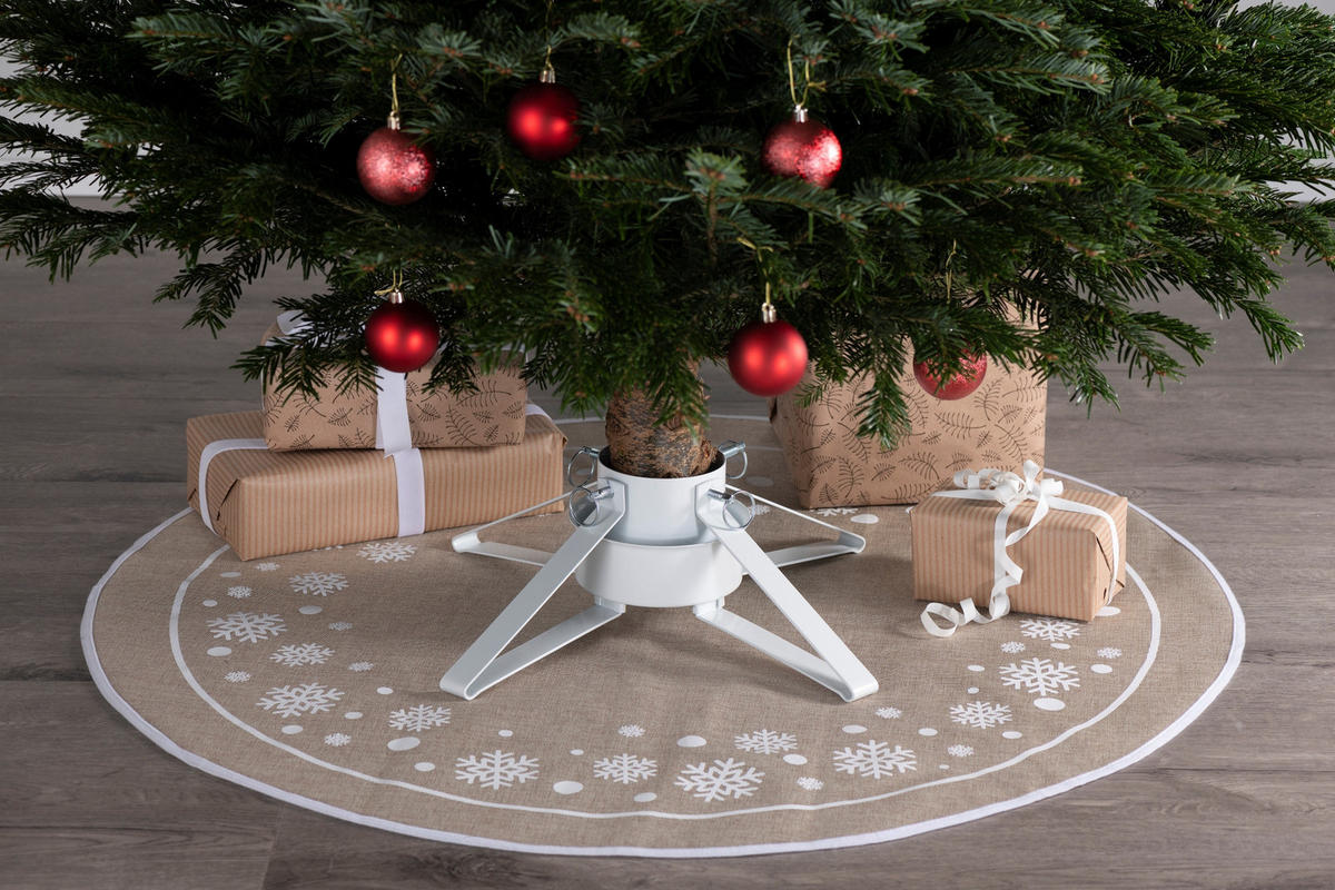 CHRISTBAUMSTÄNDER Metall 0,9 l - Weiß, Metall (50/15cm)