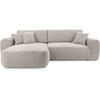 ECKSCHLAFSOFA Harmonia Hellgrau links - Hellgrau/Schwarz, Textil (297/169cm) - Beautysofa