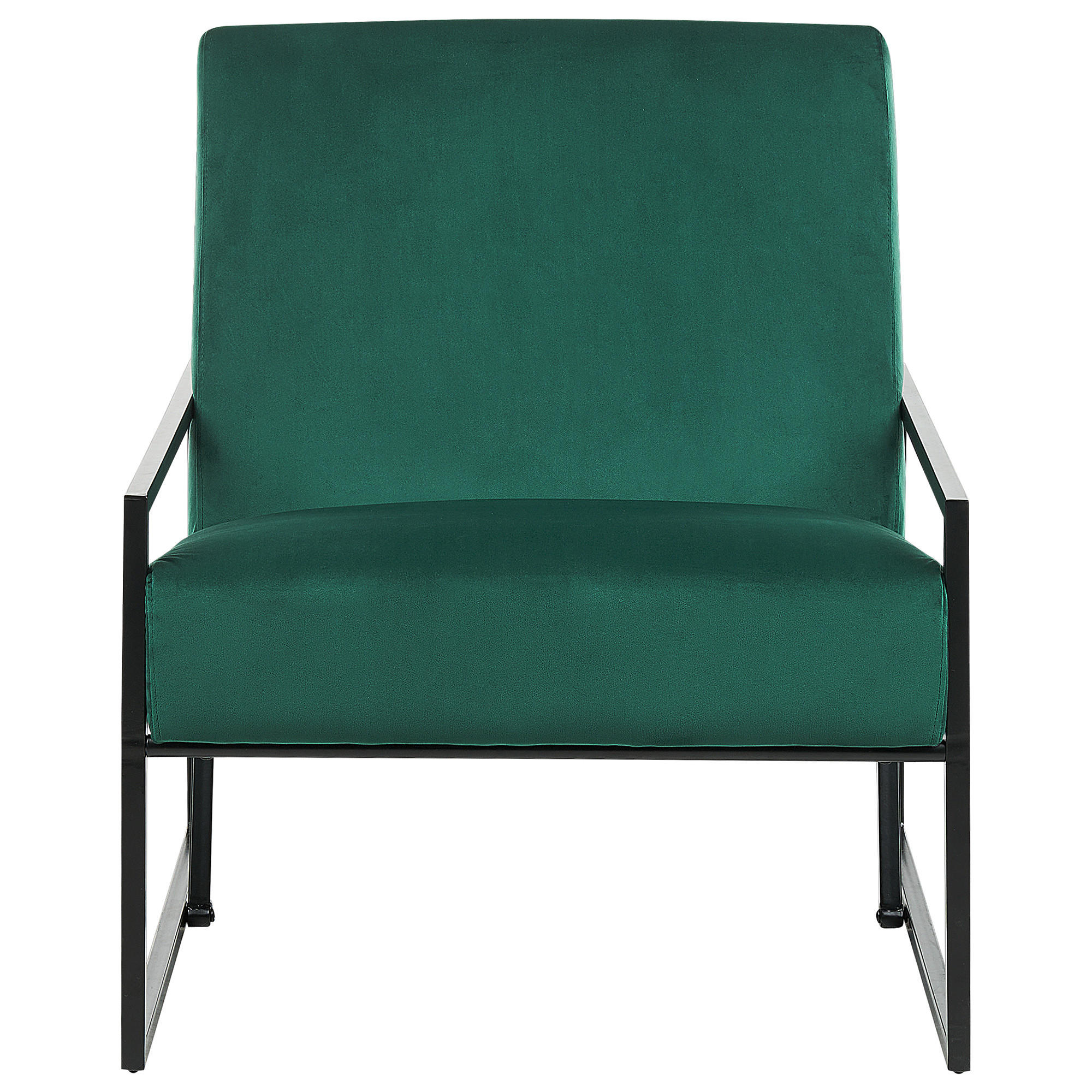 SESSEL Samtstoff smaragdgrün/schwarz Delary - Schwarz/Grün, Textil (69/83/83cm) - Beliani