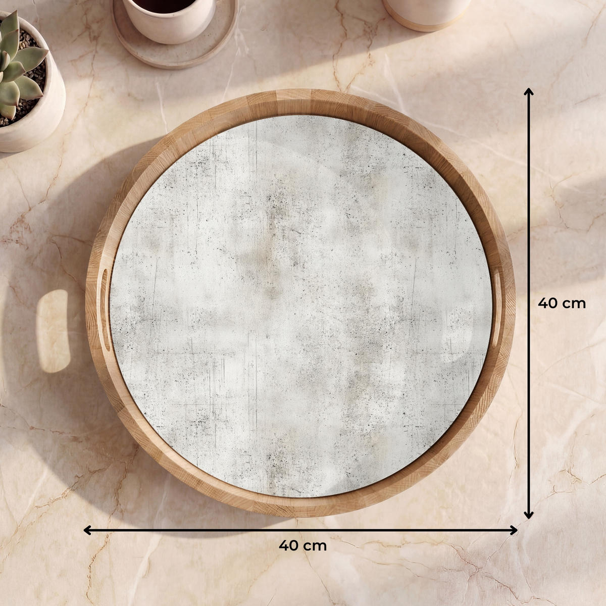 SERVÍROVACÍ PODNOS Šedá - Beton - Zvětralá 40x40 cm - světle šedá, dřevo (40/5/5cm) - OnlyWow