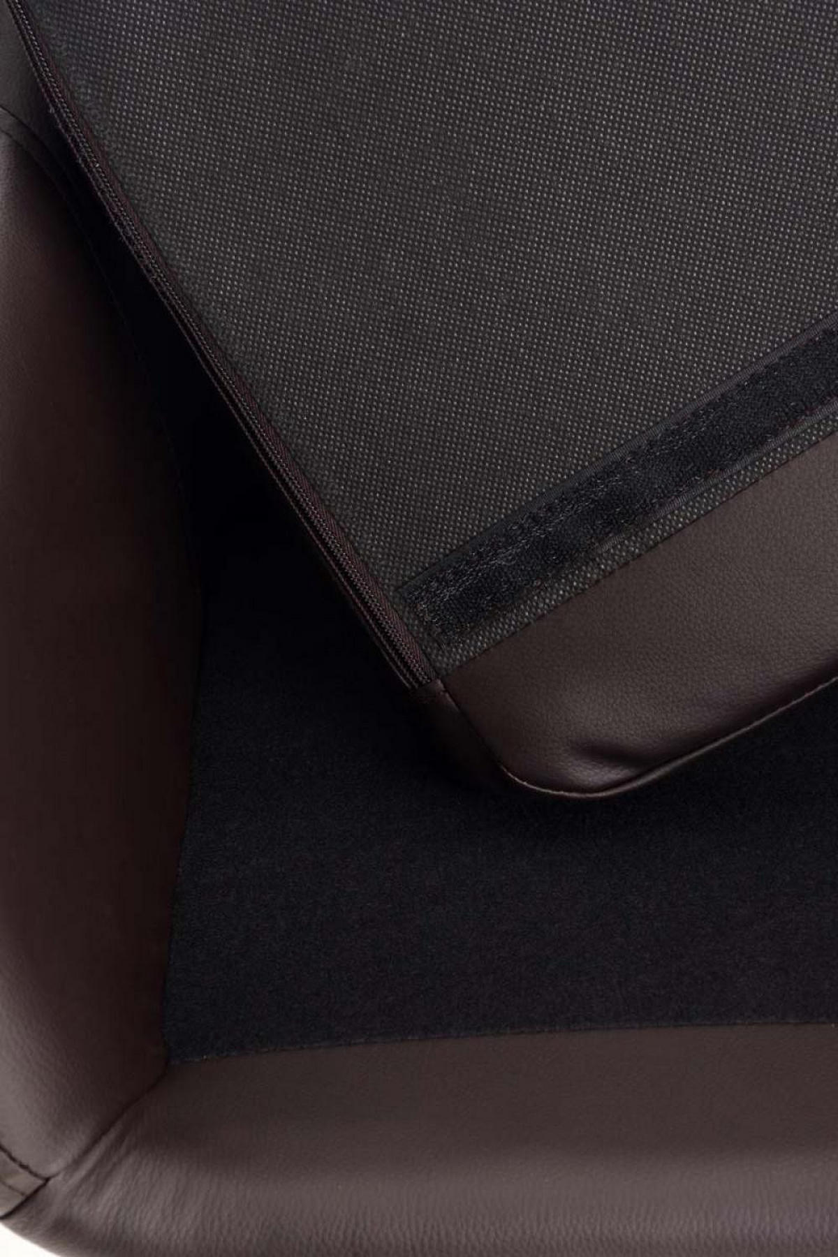 BARHOCKER Lederlook braun - Eukalyptusholzfarben/Braun, Holz/Textil (55/99/46cm) - CLP