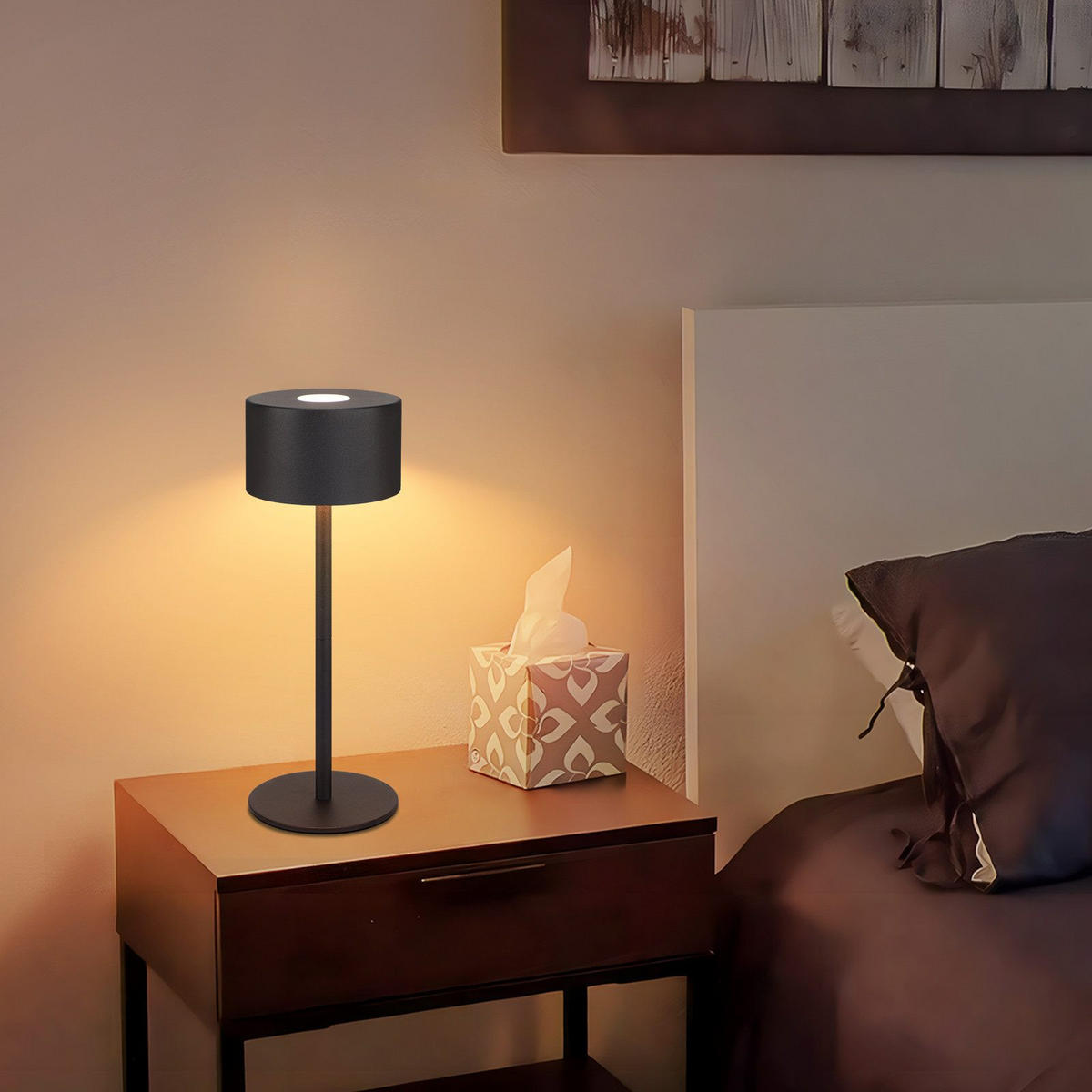 LED stolní lampa Abba 9/9/25cm - černá, kov (9/9/25cm) - Nettlife