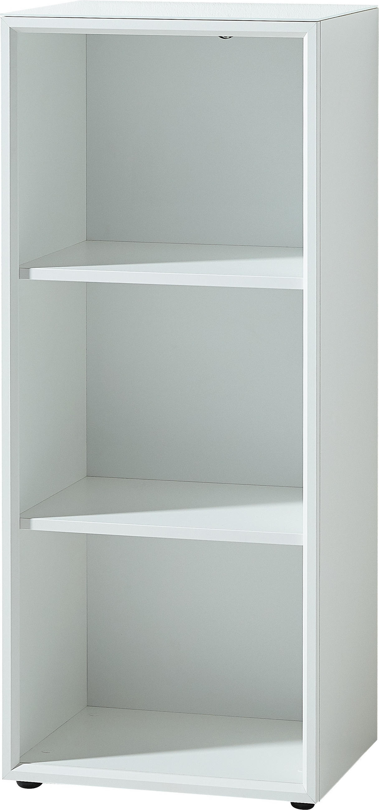 AKTENREGAL "Muenchen" 3 Ordnerhöhen & Glasauflage (Oben) Weiß - Weiß, Holzwerkstoff (50/120/37cm) - KADIMA DESIGN