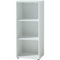 AKTENREGAL "Muenchen" 3 Ordnerhöhen & Glasauflage (Oben) Weiß - Weiß, Holzwerkstoff (50/120/37cm) - KADIMA DESIGN