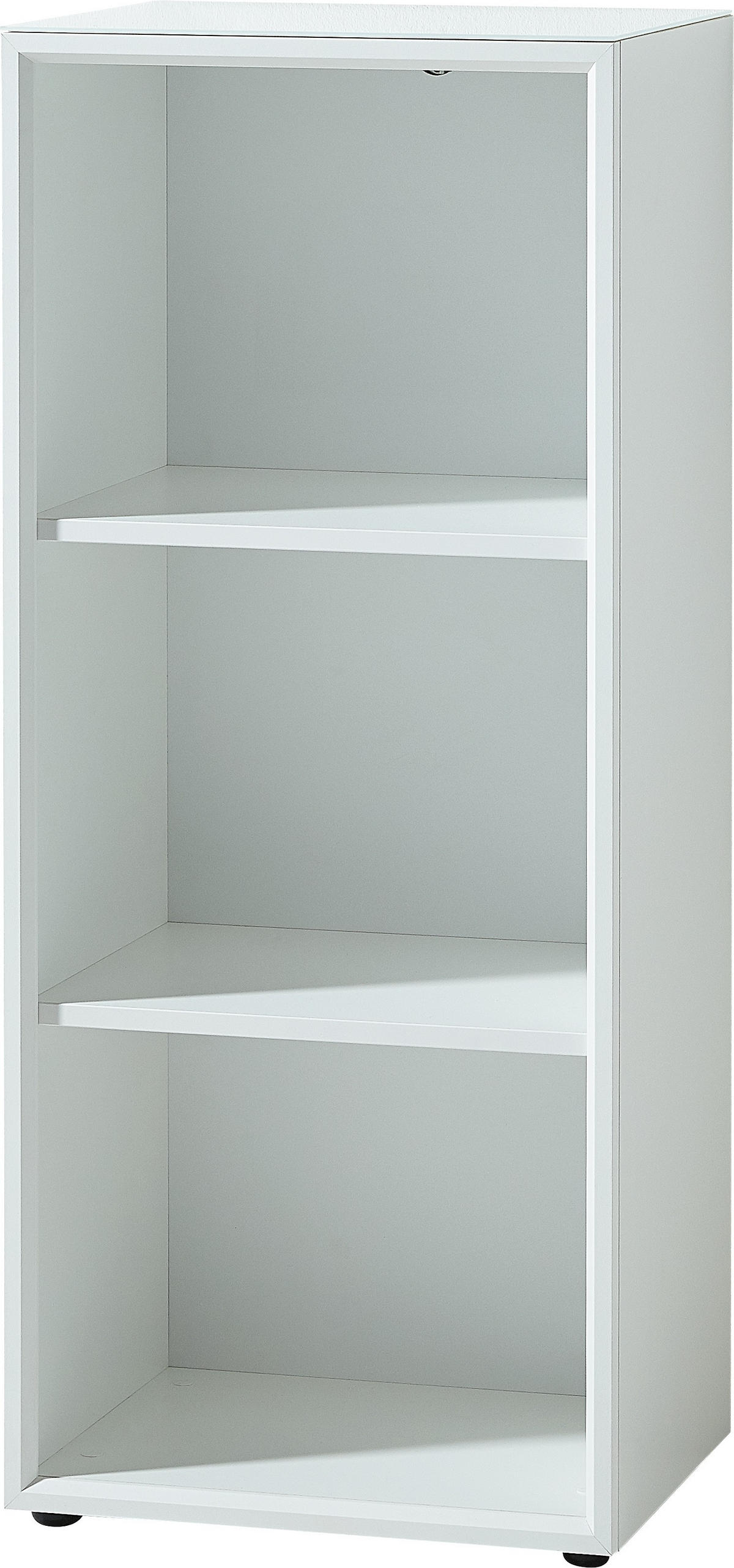 AKTENREGAL "Muenchen" 3 Ordnerhöhen & Glasauflage (Oben) Weiß - Weiß, Holzwerkstoff (50/120/37cm) - KADIMA DESIGN