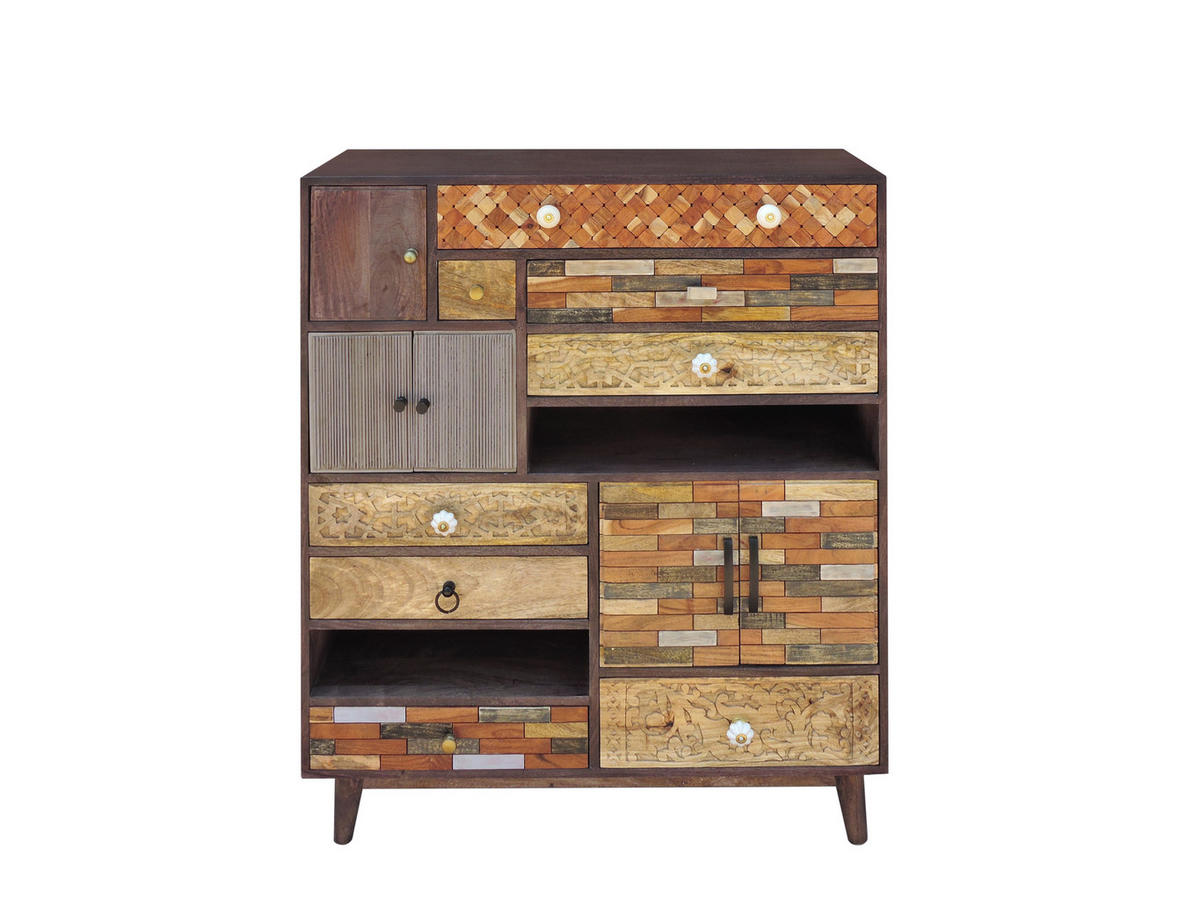 KOMMODE Arvid Holz Mehrfarbig 121x100x40cm - Multicolor, Holz (100/121/40cm) - DELUKE