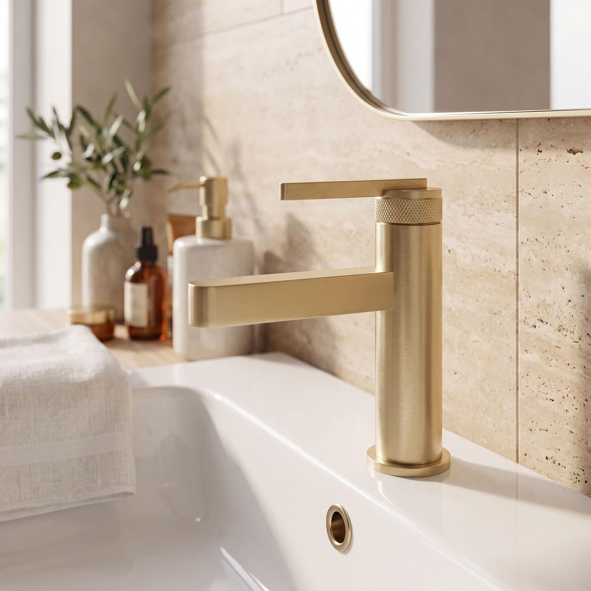 WASCHBECKENARMATUR Rea Grace Brush Gold - Goldfarben, Metall (4/17/11.5cm) - REA
