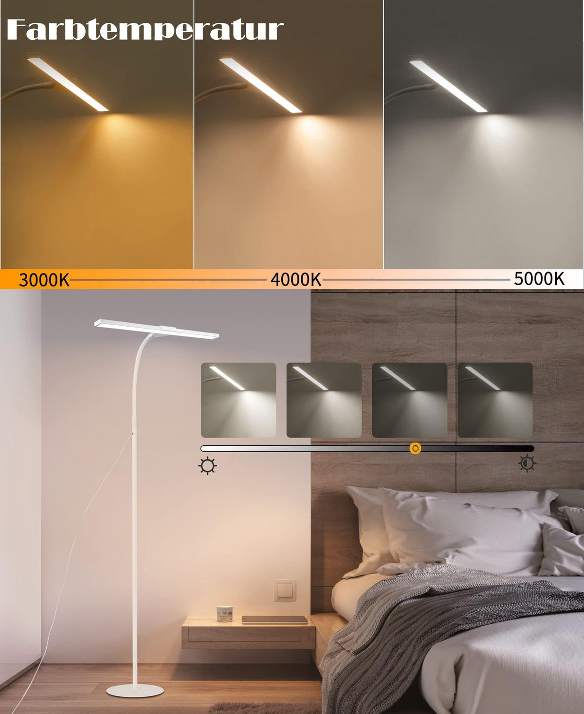 STEHLAMPE Lichtwin 26.0/22.0/156.0 cm - Weiß, Metall (156/26/22cm) - ZMH