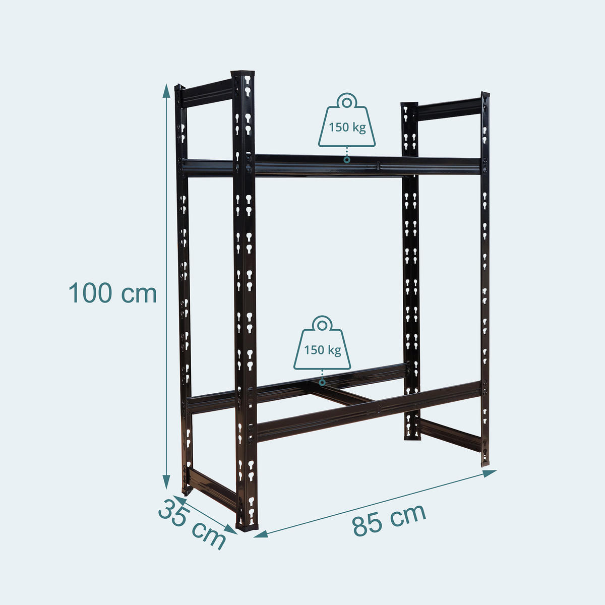 DÄCKSTÄLL Svart stål för 4 till 6 däck 100x85x35 cm - Svart, Metall/Plast (85/100/35cm) - Relaxdays
