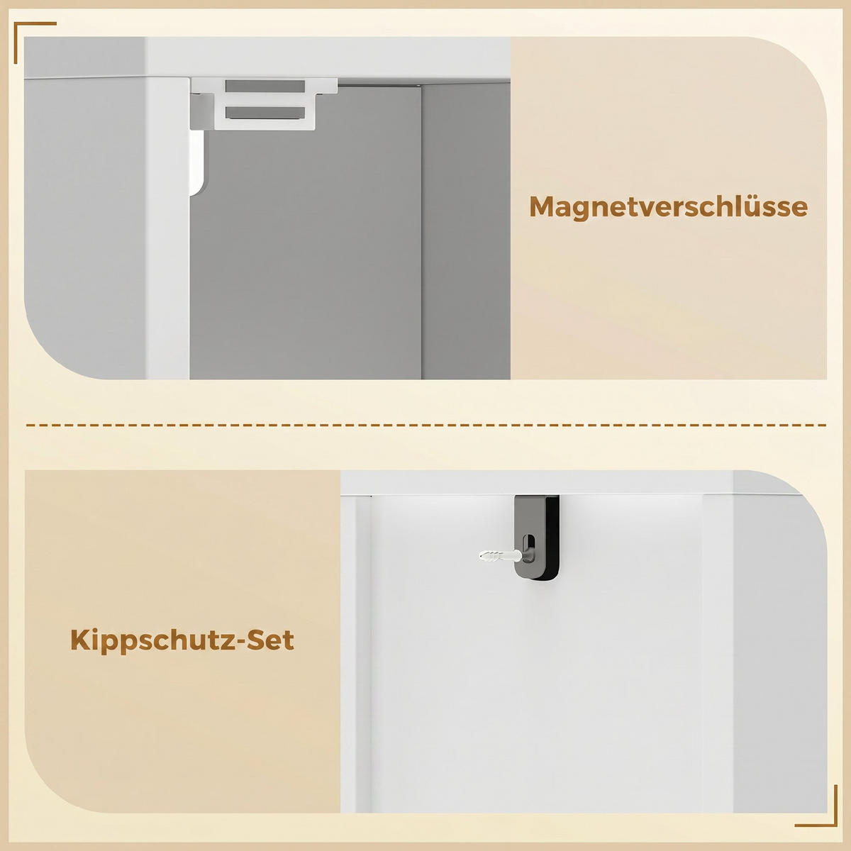 BADEZIMMERSCHRANK MDF Weiß - Weiß, Holzwerkstoff (20/185/20cm) - HOMCOM