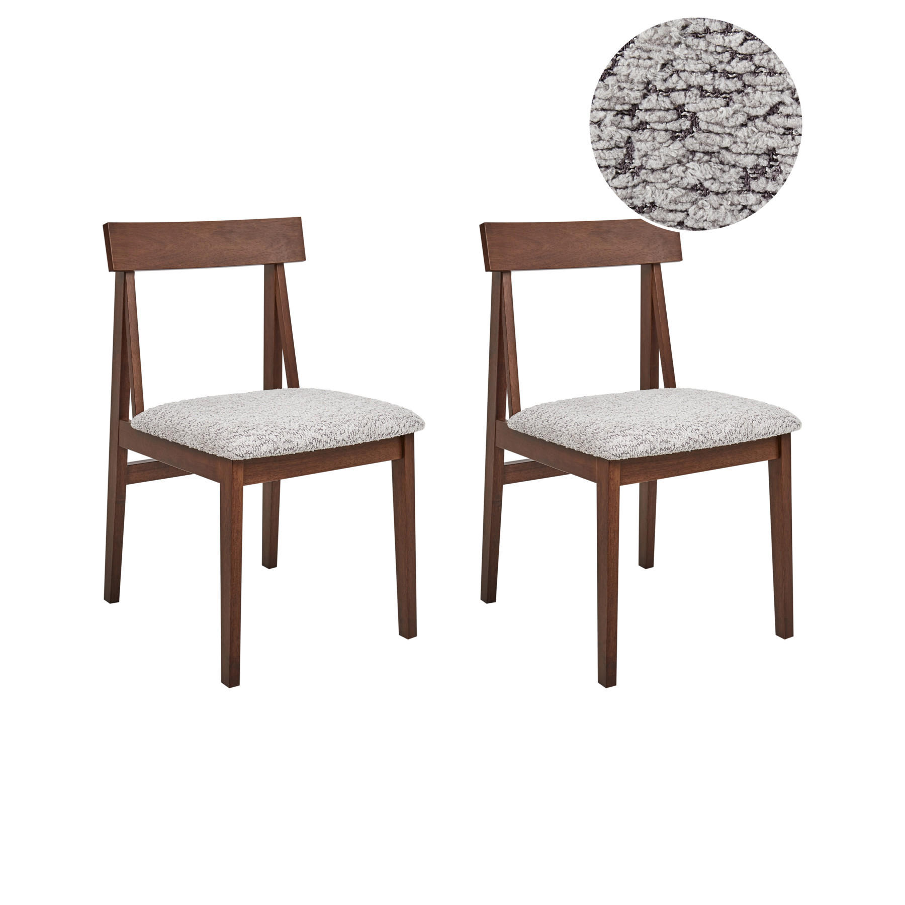 JÍDELNÍ ŽIDLE sada 2 ks Hnědá Isle - šedá/hnědá, dřevo (45/82/55cm) - Beliani