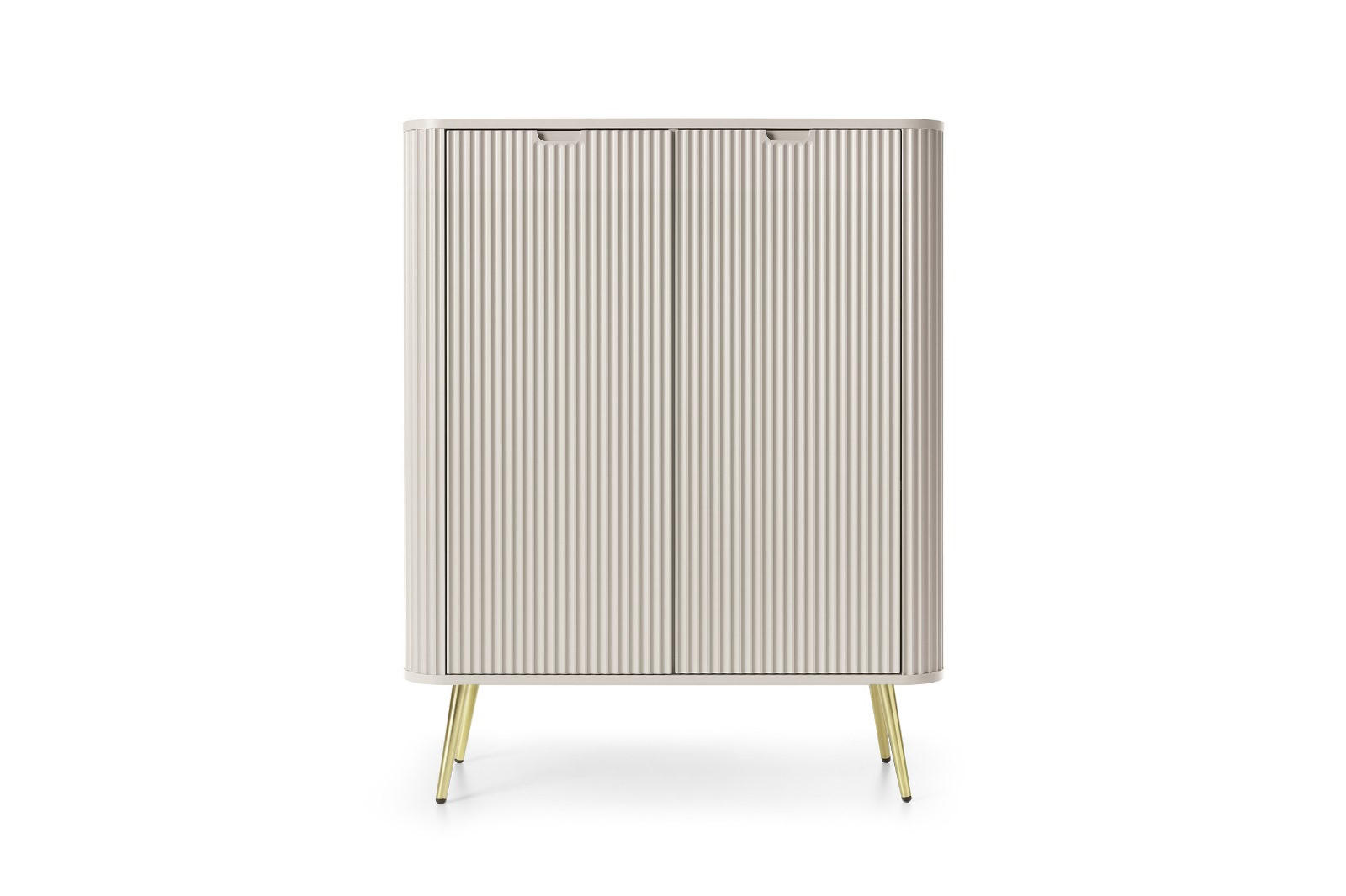 KOMMODE ZOVA - K-103, mit 6-Regalen, Metallfüße 103x39x129 cm CASHMERE - Goldfarben/Schwarz, Holzwerkstoff/Kunststoff (103/129/39cm) - DomoHome