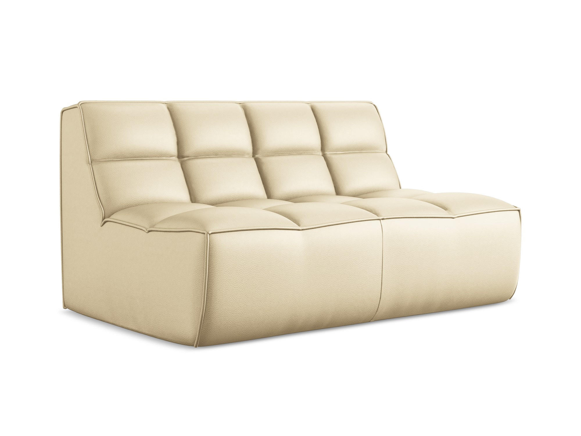 2-SITZER-SOFA Kunstleder Beige - Beige/Schwarz, Leder/Kunststoff (160/75/93cm) - Makamii