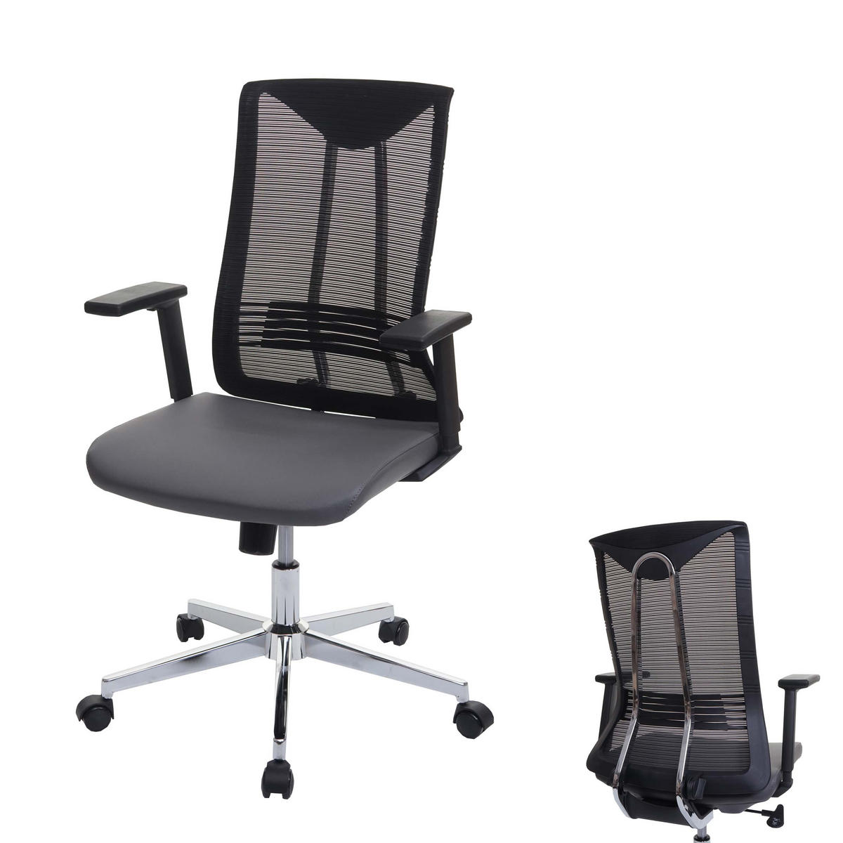 BÜROSTUHL Grau - Grau, Textil (65/110/66cm) - MCW
