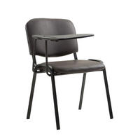 BESUCHERSTUHL Keen mit Klapptisch, Kunstleder mit Gestell Schwarz / Bezug Braun - Schwarz/Braun, Textil/Metall (53/81/53cm) - TPFLiving