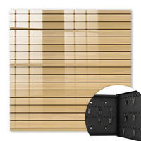 SCHLÜSSELBOX Schwarz 30x30 cm- Türöffnung nach rechts - Beige Bretter - Beige, Metall (30/30/5cm) - TULUP