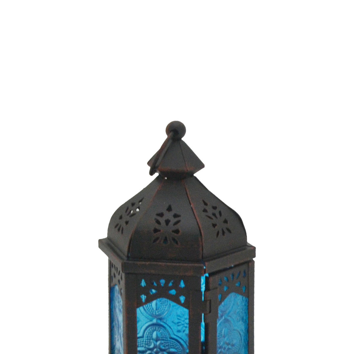 DEKORATIVE LATERNE Blau 8/9/17 cm - Blau, Metall (8/17/9cm) - Mobili Rebecca